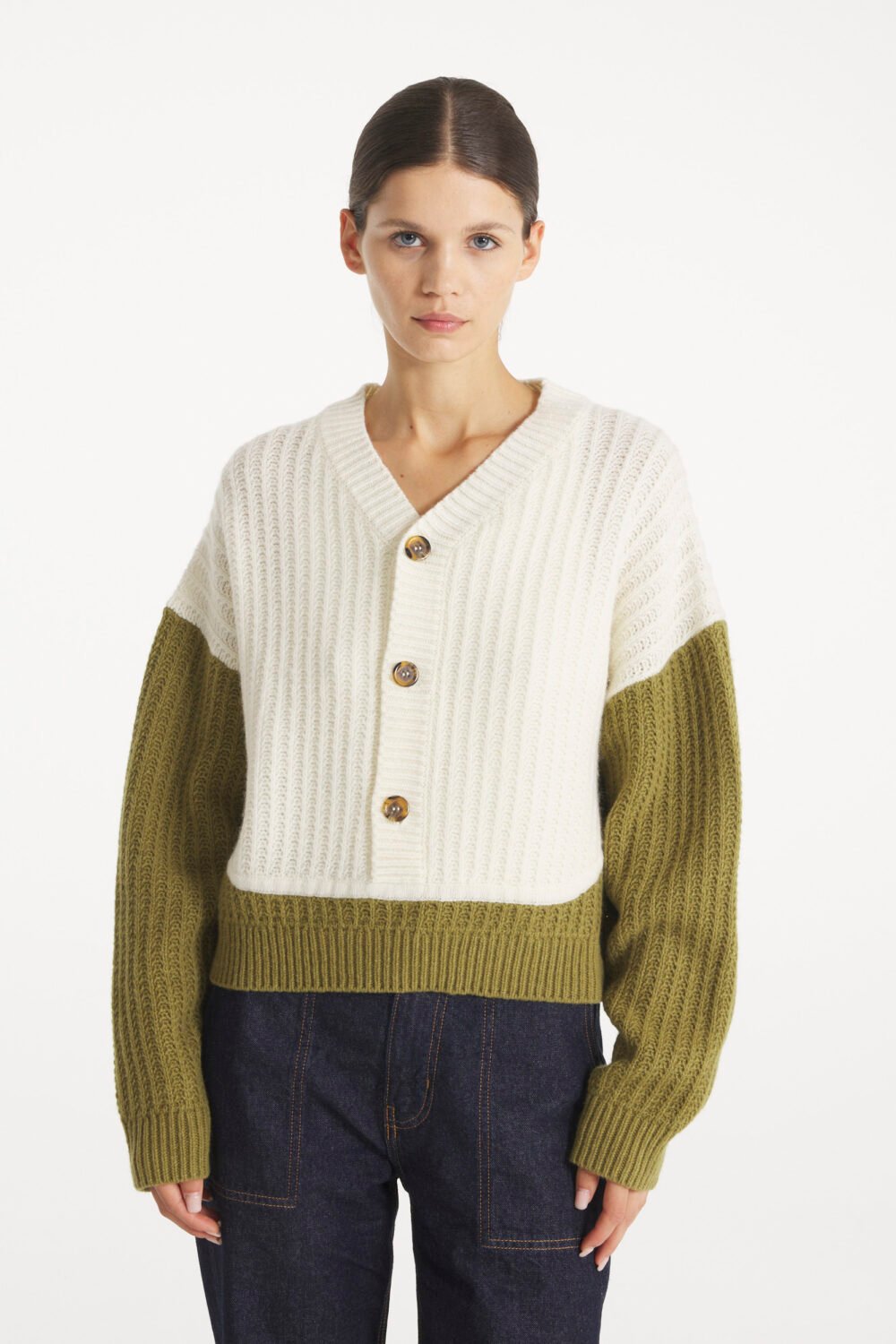 SUYOR - PULL BOUTONNÉ EN LAINE - S, VERT