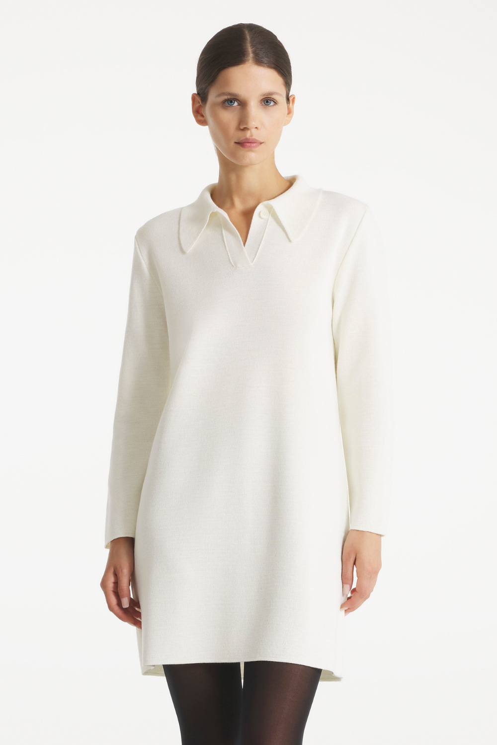 ROBERTA - MILANO KNIT DRESS - M, chalk