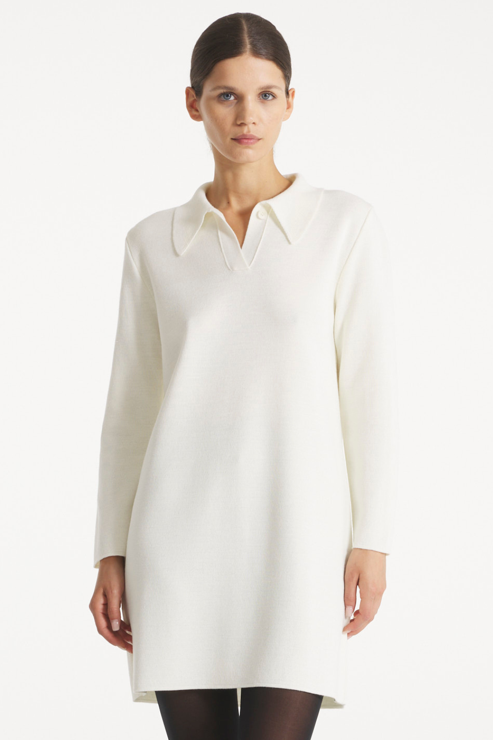 ROBERTA - ROBE EN MAILLE MILANO - L, chalk