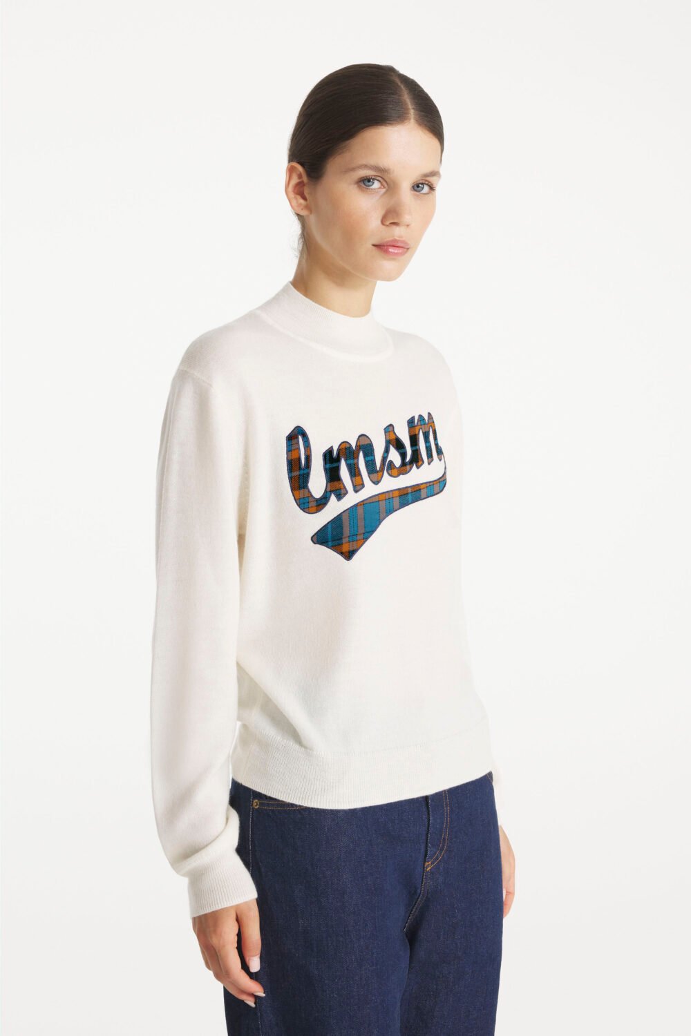 SABY - PRINTED SWEATER - S, OFFWHITE