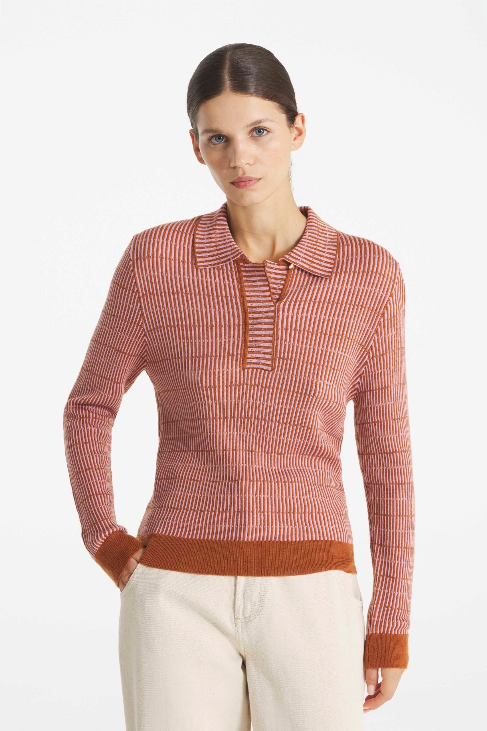 SISIA – PULL POLO EN JACQUARD