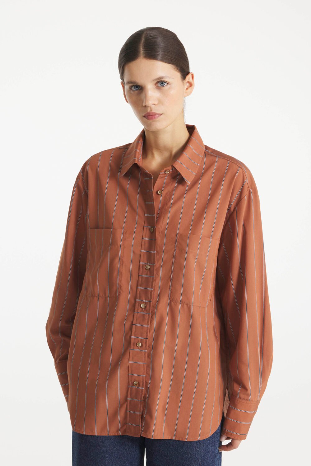 CLAUDINE - STRIPED SHIRT - 36, BROWN
