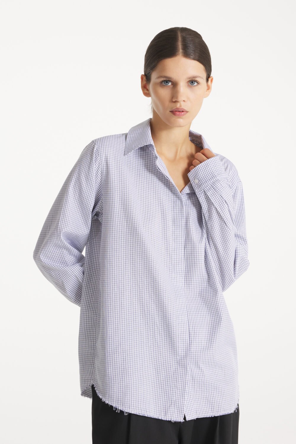 CASTILLE - CHEMISE À BORD BRUT - 42, white-blue