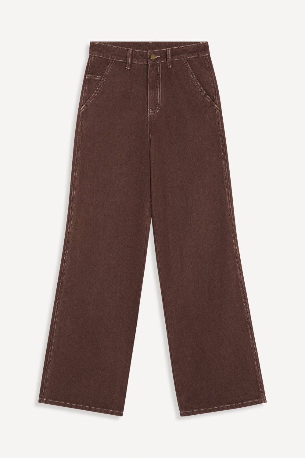 POLINO - PANTALON EN DENIM - 38, MARRON