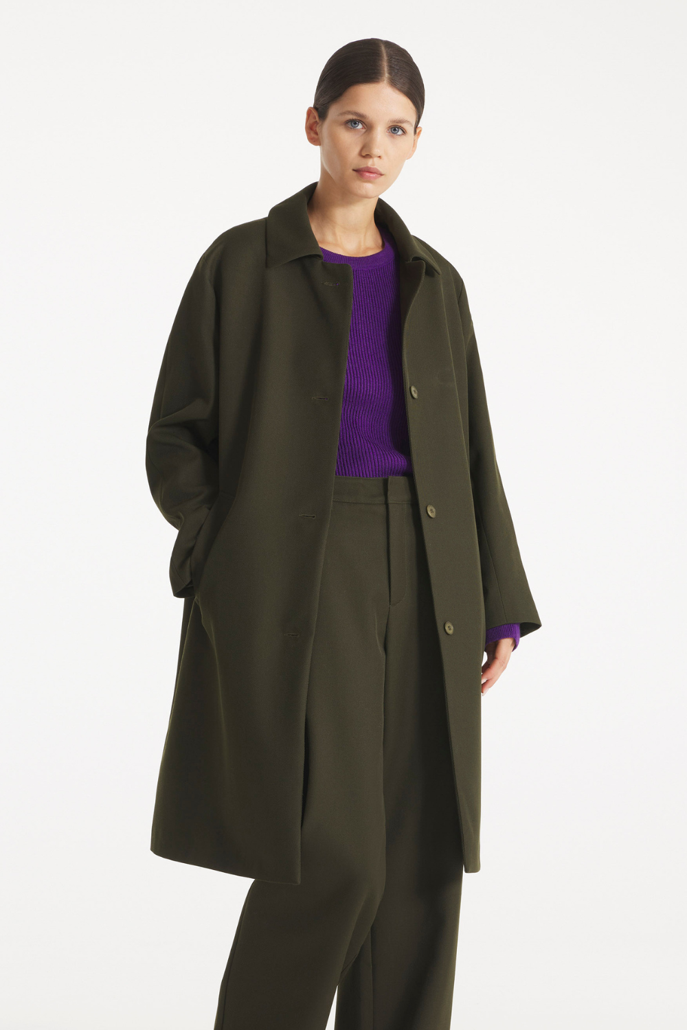 MAGIC - WOOL TRENCH COAT - 34, KAKI