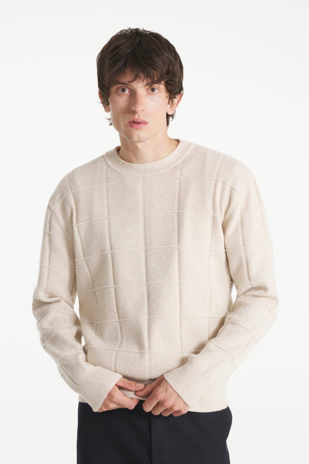 SULIX - PULL EN LAINE GRAPHIQUE - M, BEIGE