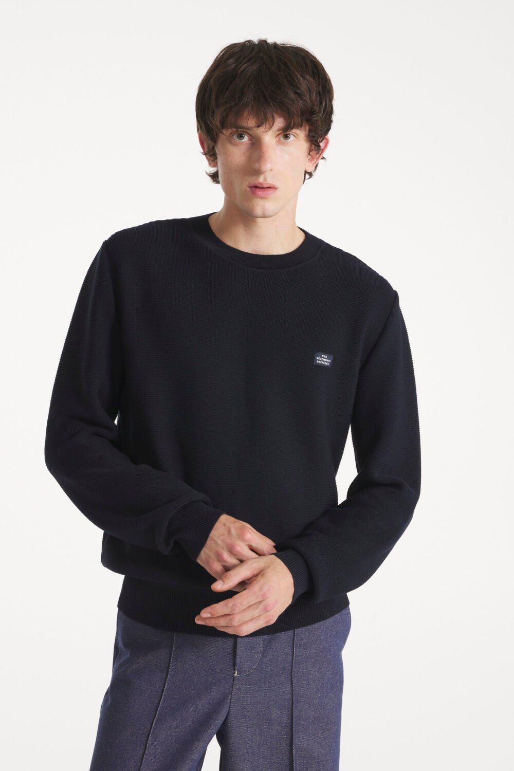 SISLA - PULL EN MOUSSE GRAPHIQUE - XXL, MARINE