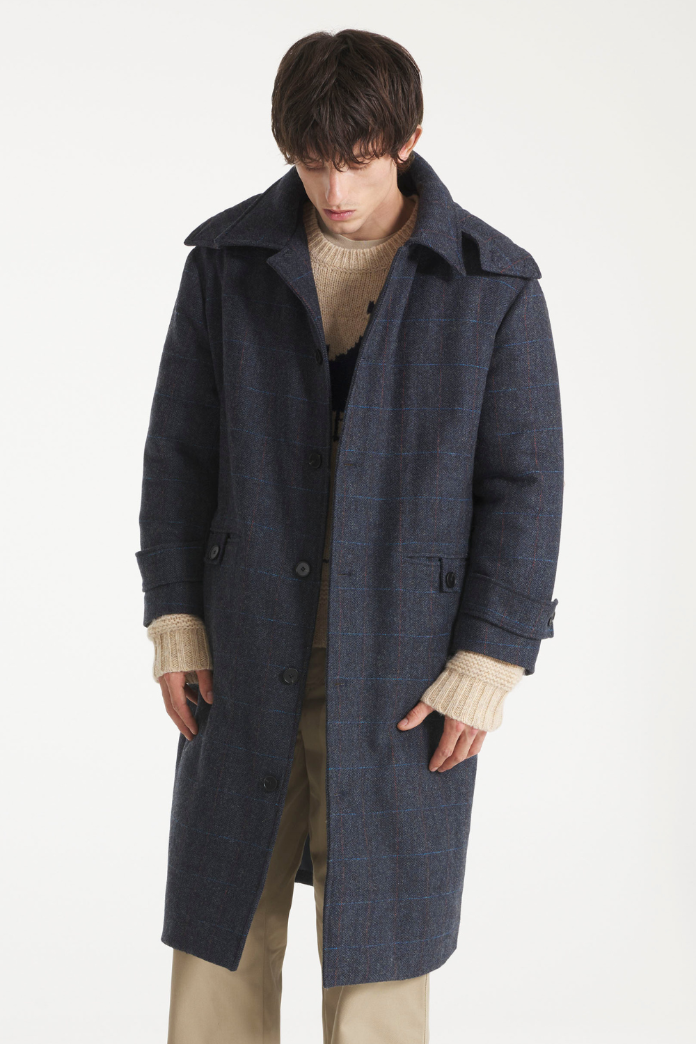 MORVAN - WOOL COAT - L, NAVY