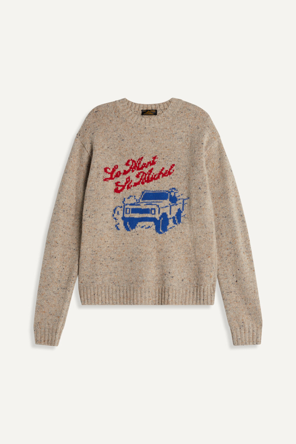 SUPERCAR - PULL GRAPHISME INTARSIA - XS, BEIGE
