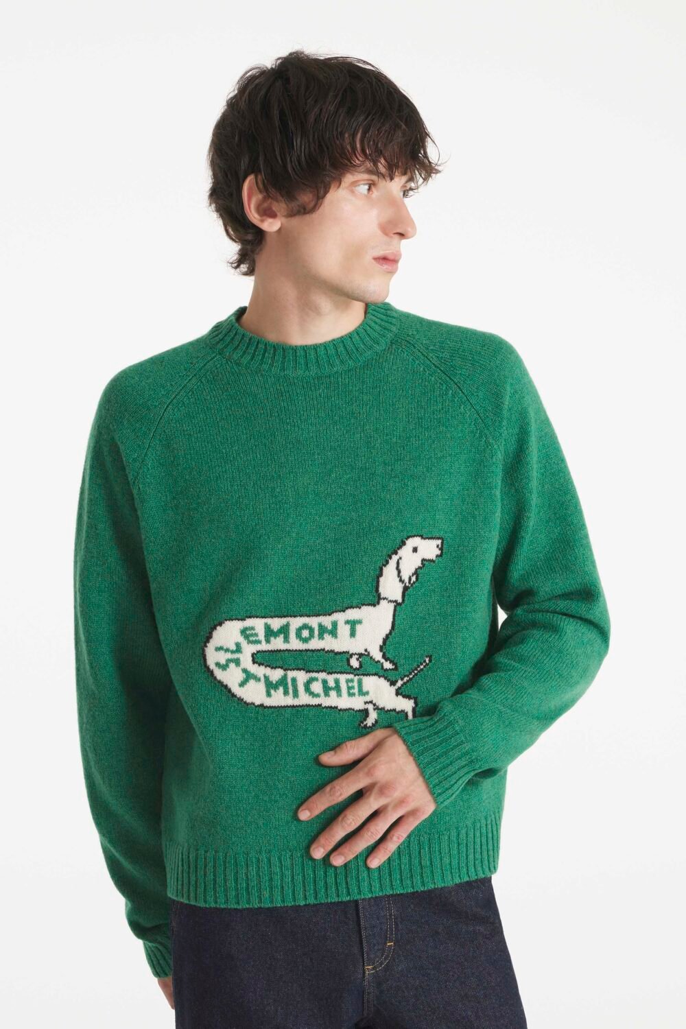 STRIKER - INTARSIA GRAPHICS SWEATER - L, GREEN