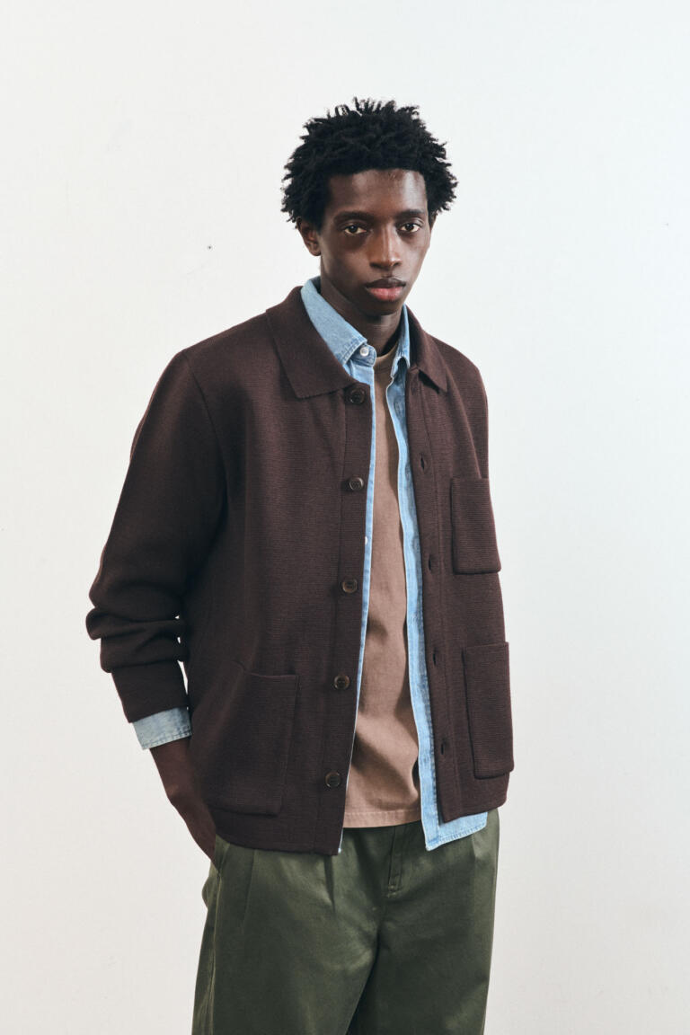 GUINO - CARDIGAN DE TRAVAIL - MOKA