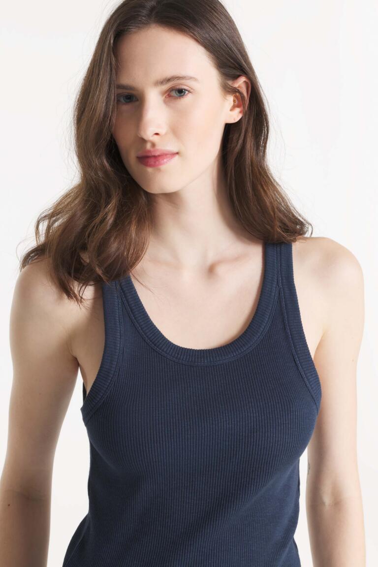 TAISSY - COTTON TANK TOP - NAVY, seconde vue