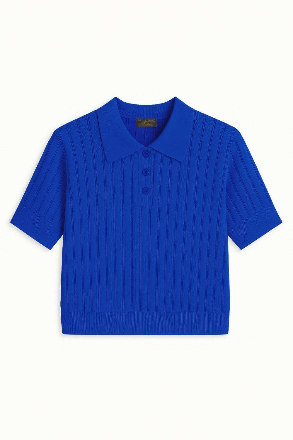 SALLY - POLO EN MAILLE AJOURÉE - XS, vivid blue