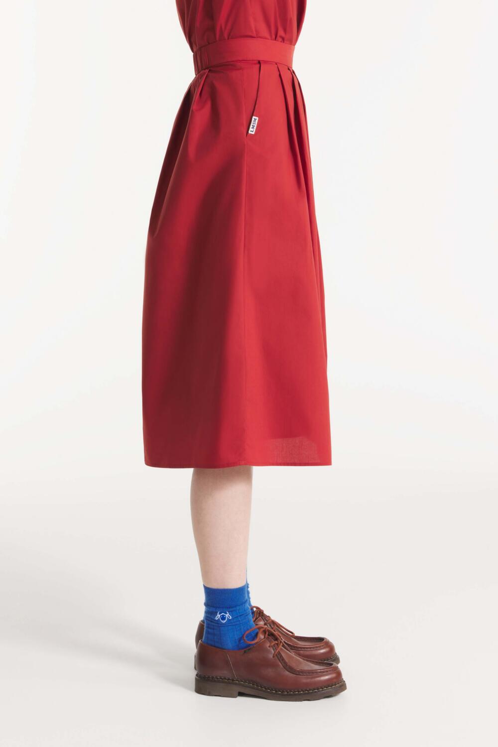 JOPELI - JUPE PLISSÉE - 34, BRIQUE