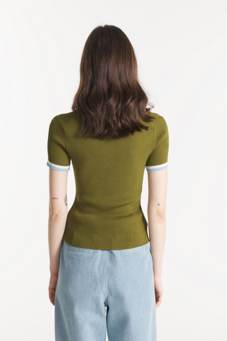 SELASTE - POLO TRICOTÉ - KAKI, seconde vue