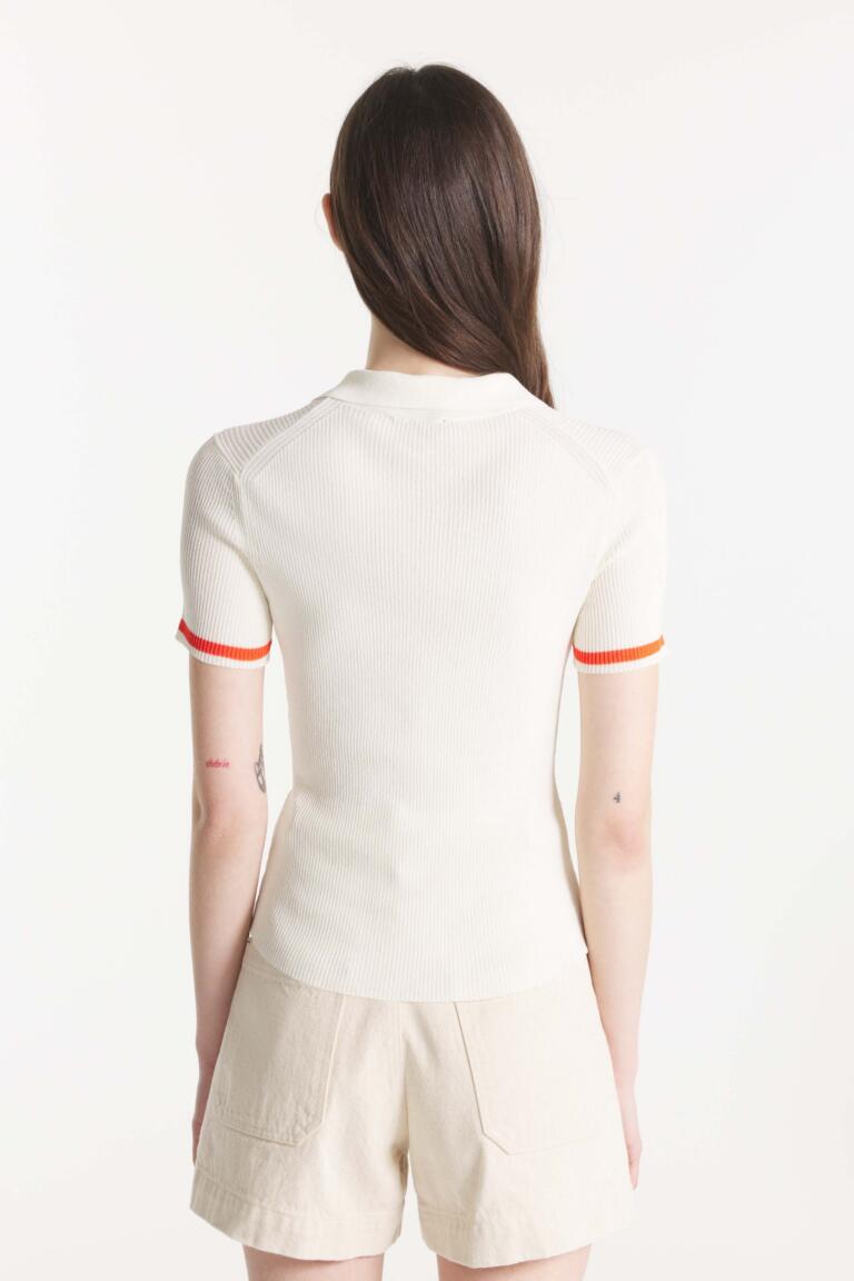 SELASTE - POLO TRICOTÉ - offwhite, seconde vue