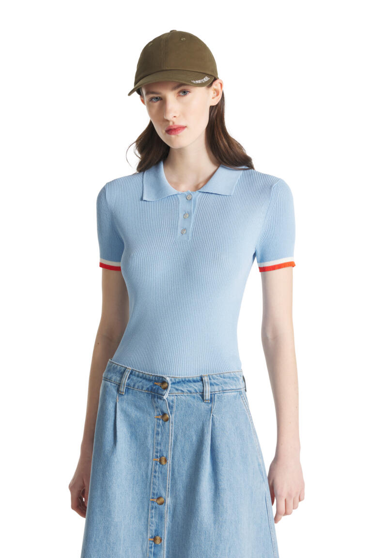 SELASTE - POLO TRICOTÉ - SKY, seconde vue
