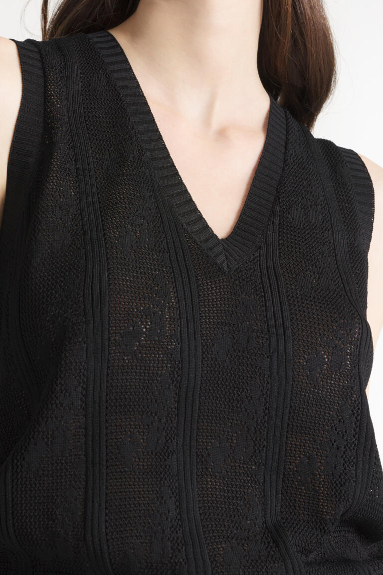 SABILA - SLEEVELESS SWEATER - BLACK, seconde vue