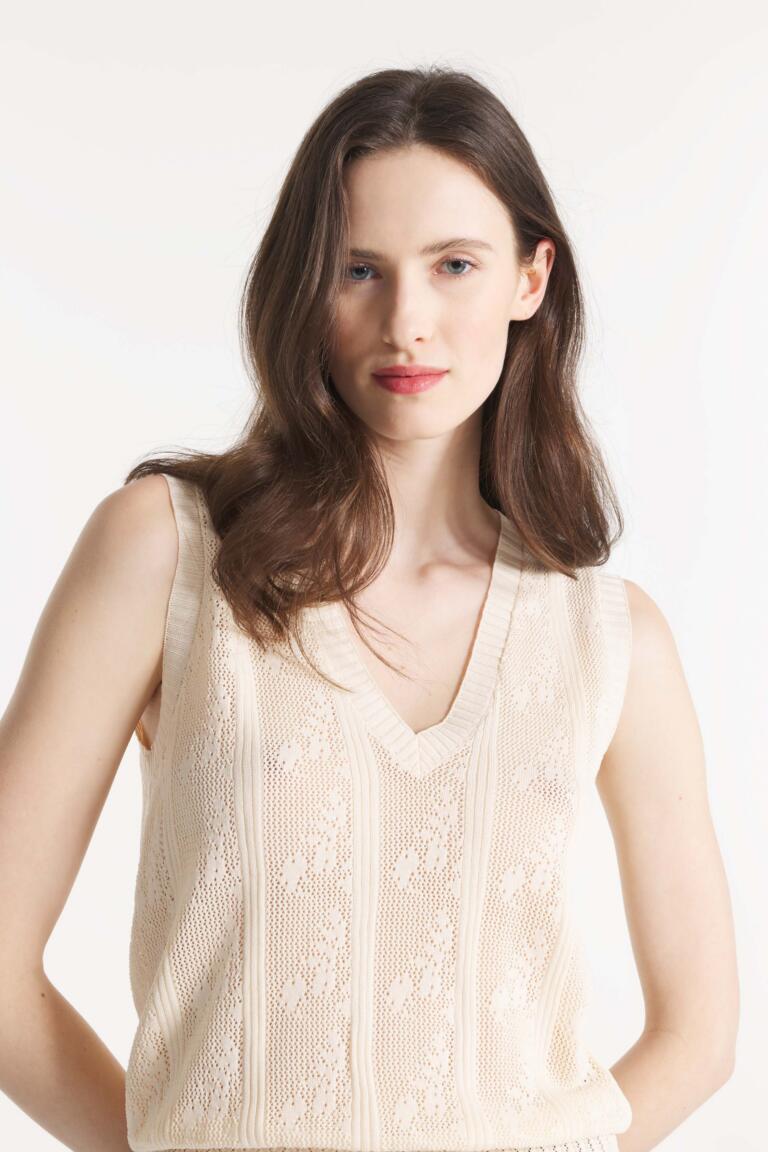 SABILA - SLEEVELESS SWEATER - OFFWHITE, seconde vue