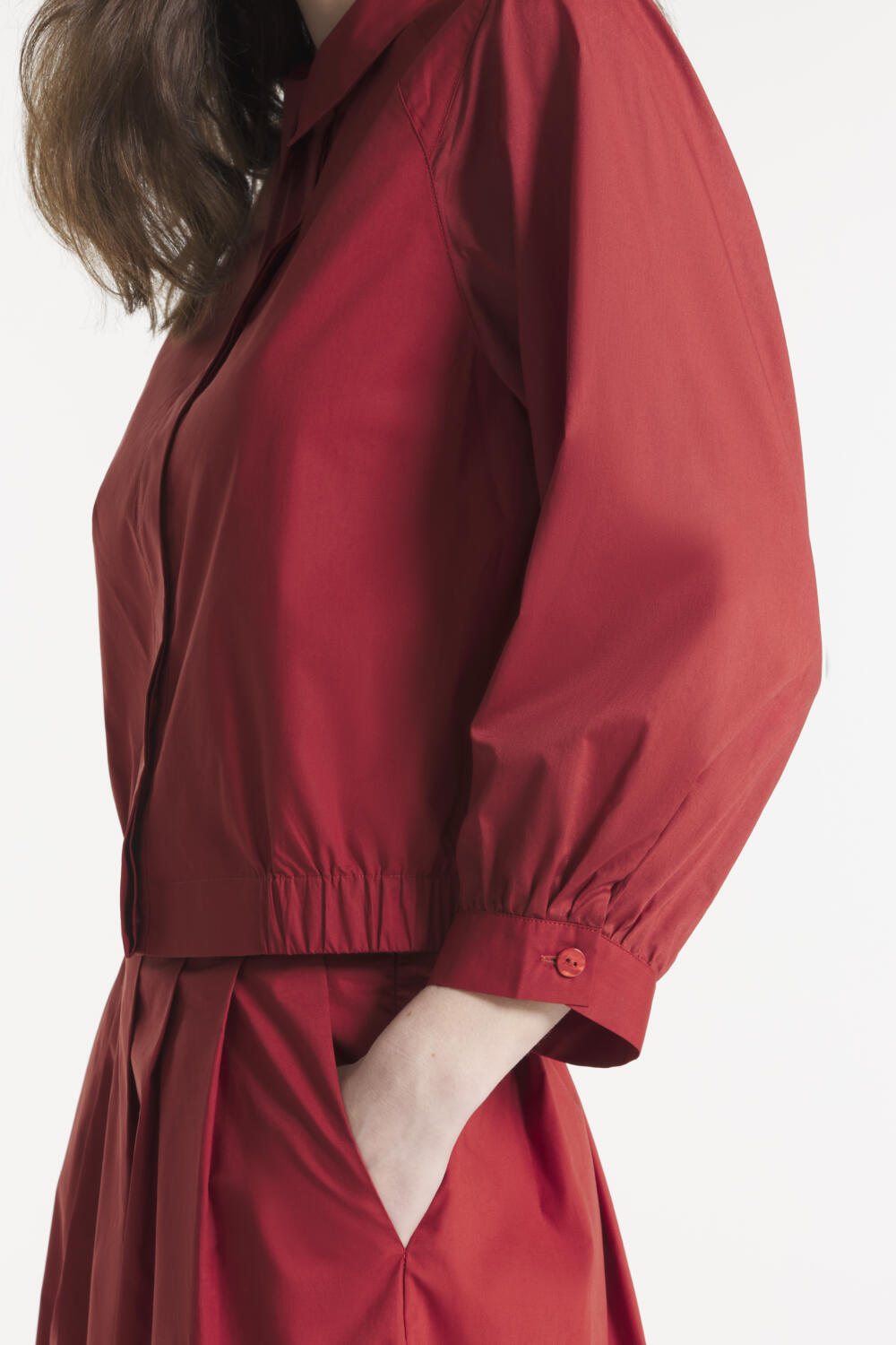 CACTUS - CHEMISE EN POPELINE - 38, BRIQUE