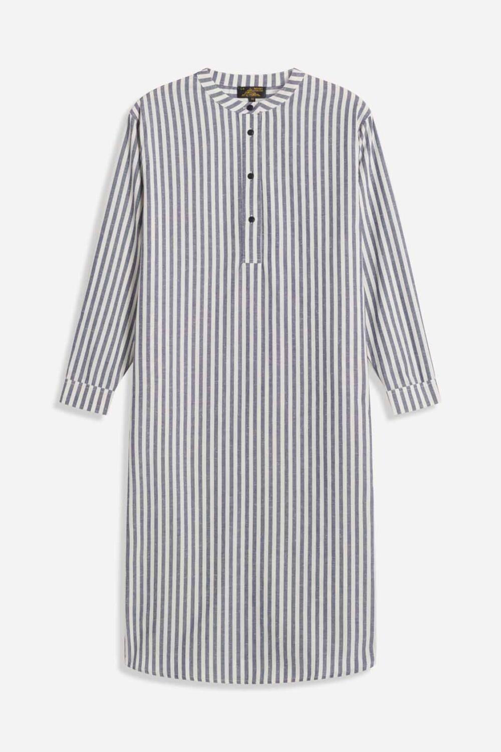 REAL - LONG STRIPED SHIRT - 36, OFFWHITE/NAVY