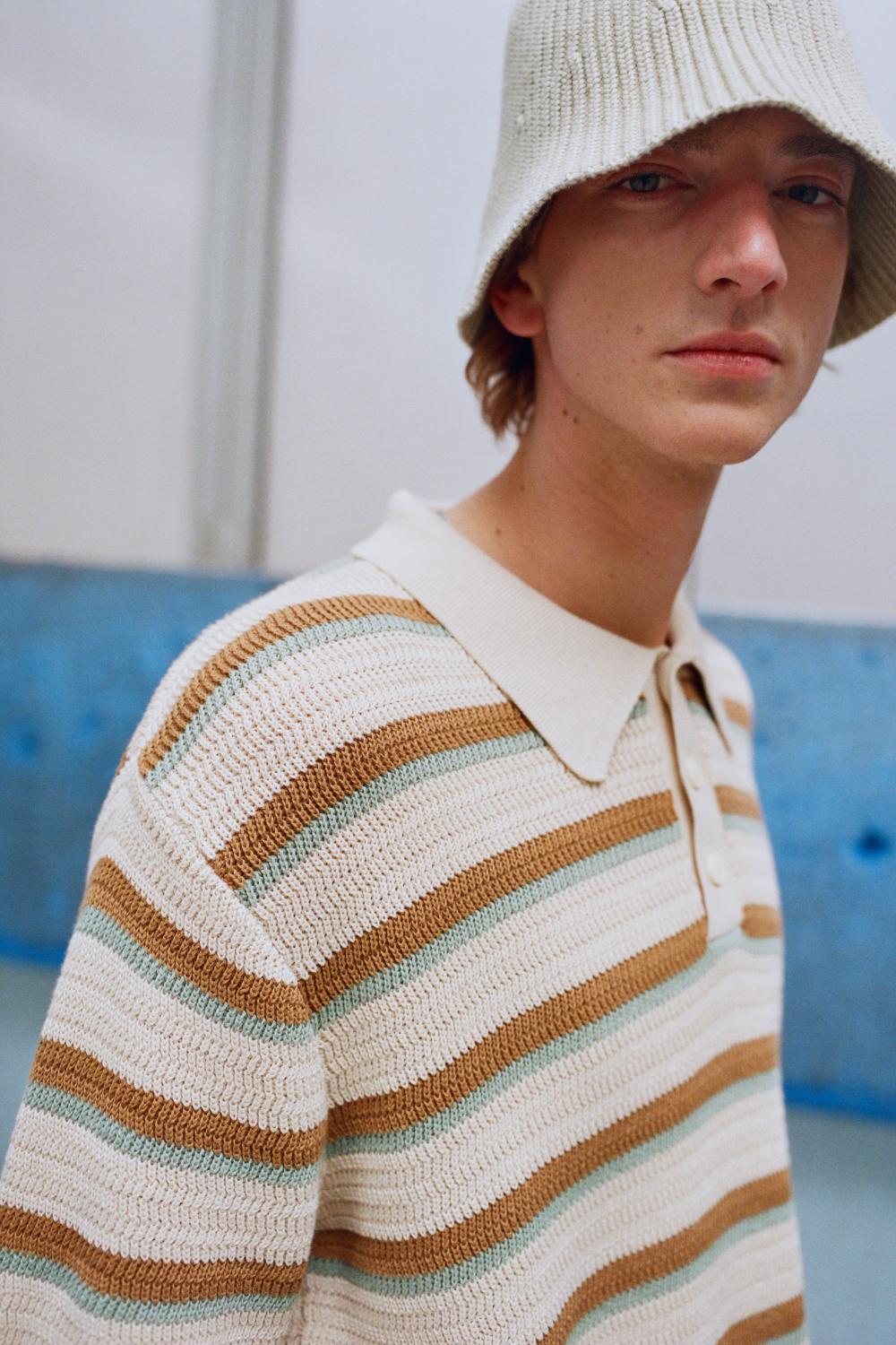 SIMBA - POLO À RAYURES - L, BEIGE