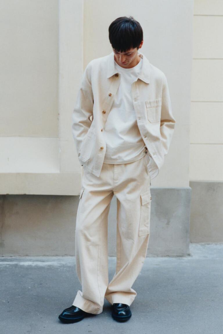 PLARIO - CARGO PANTS - OFFWHITE, seconde vue
