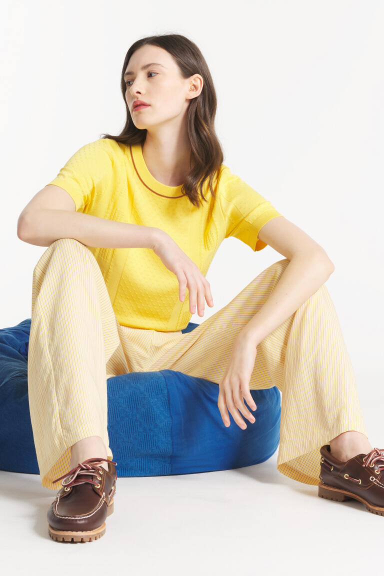SHANON - TOP EN MAILLE FINE - JAUNE, seconde vue