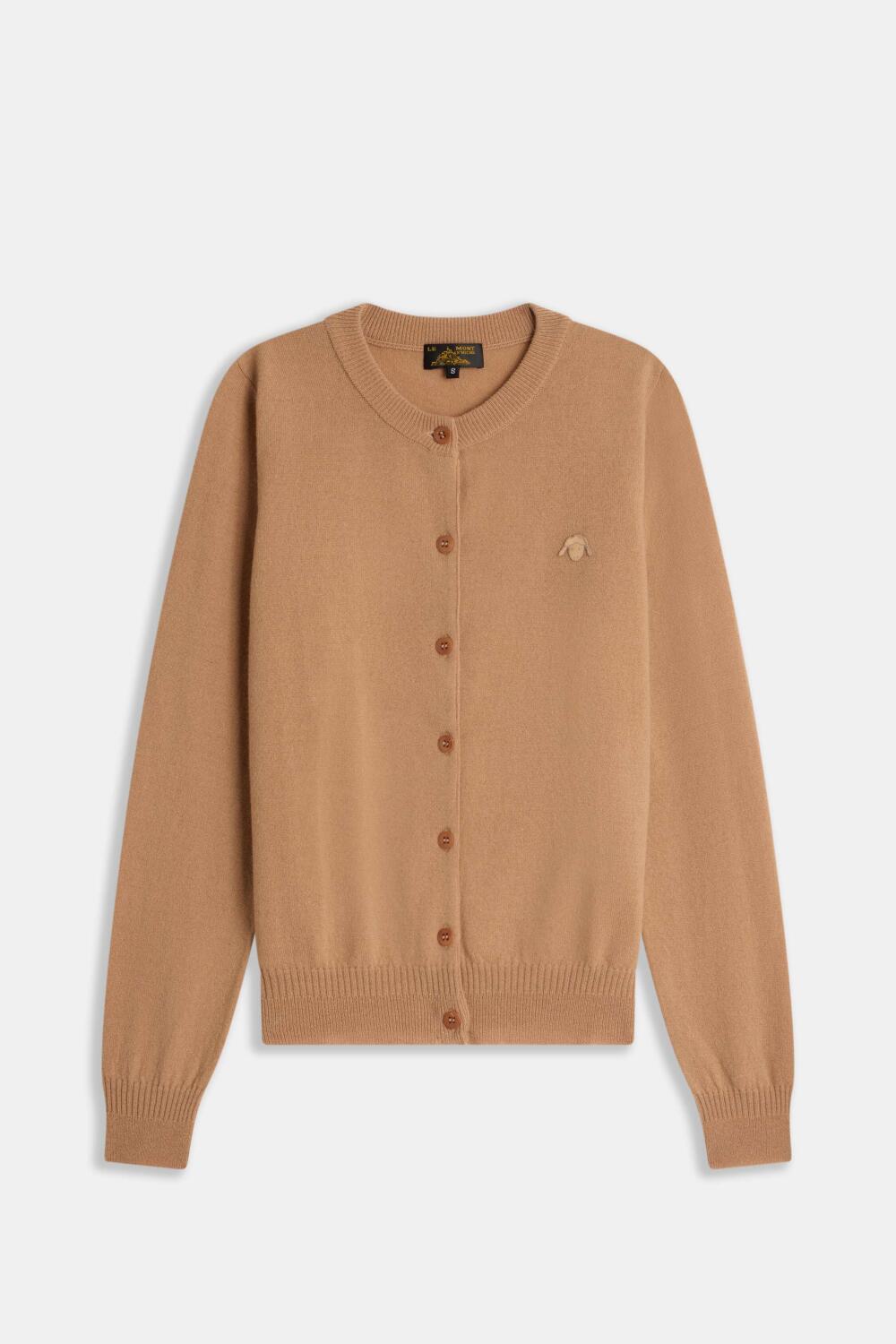 GLINA - CARDIGAN PATCH MOUTON - L, BEIGE