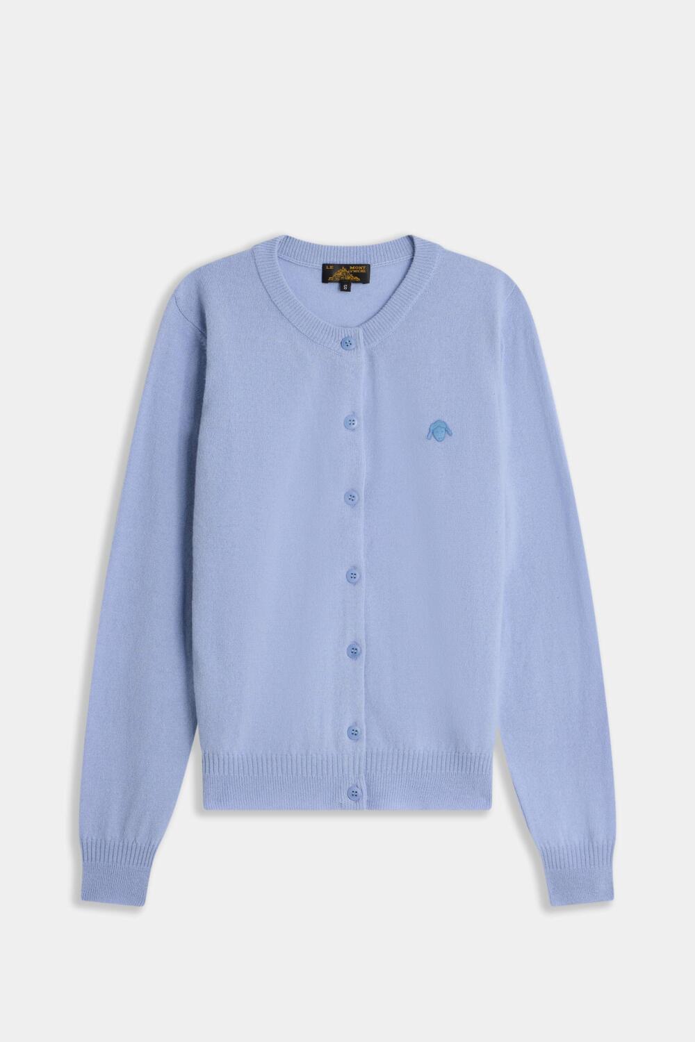GLINA - SHEARLING PATCH CARDIGAN - XL, BLUE