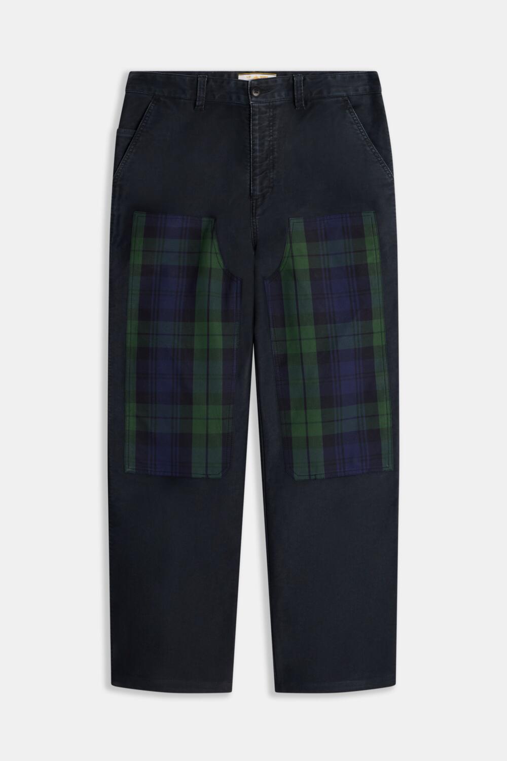 PELIL - TARTAN PATCH PANTS - L, BLACK