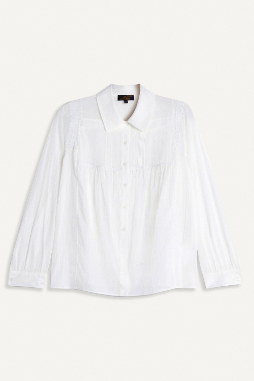 COLEME - CHEMISE FRONCÉE - 40, ECRU