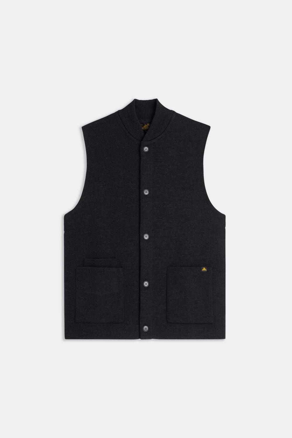 GARY - SLEEVELESS CARDIGAN - S, GREY