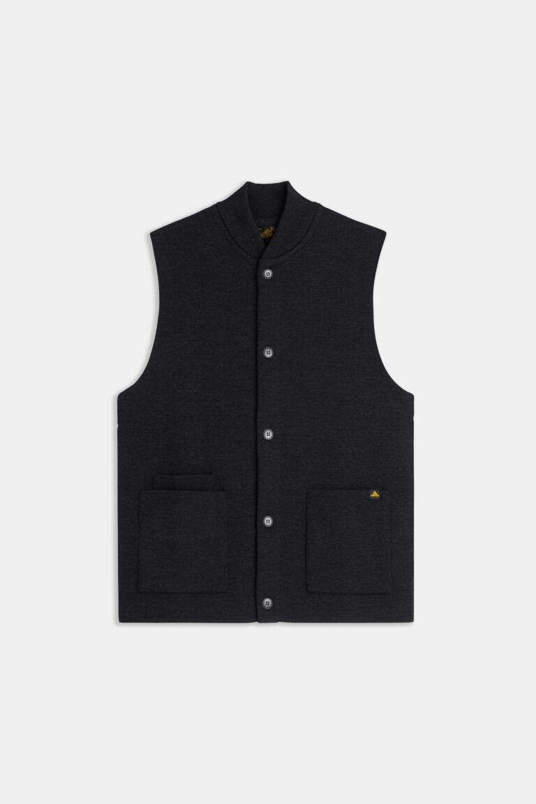 GARY - SLEEVELESS CARDIGAN - GREY