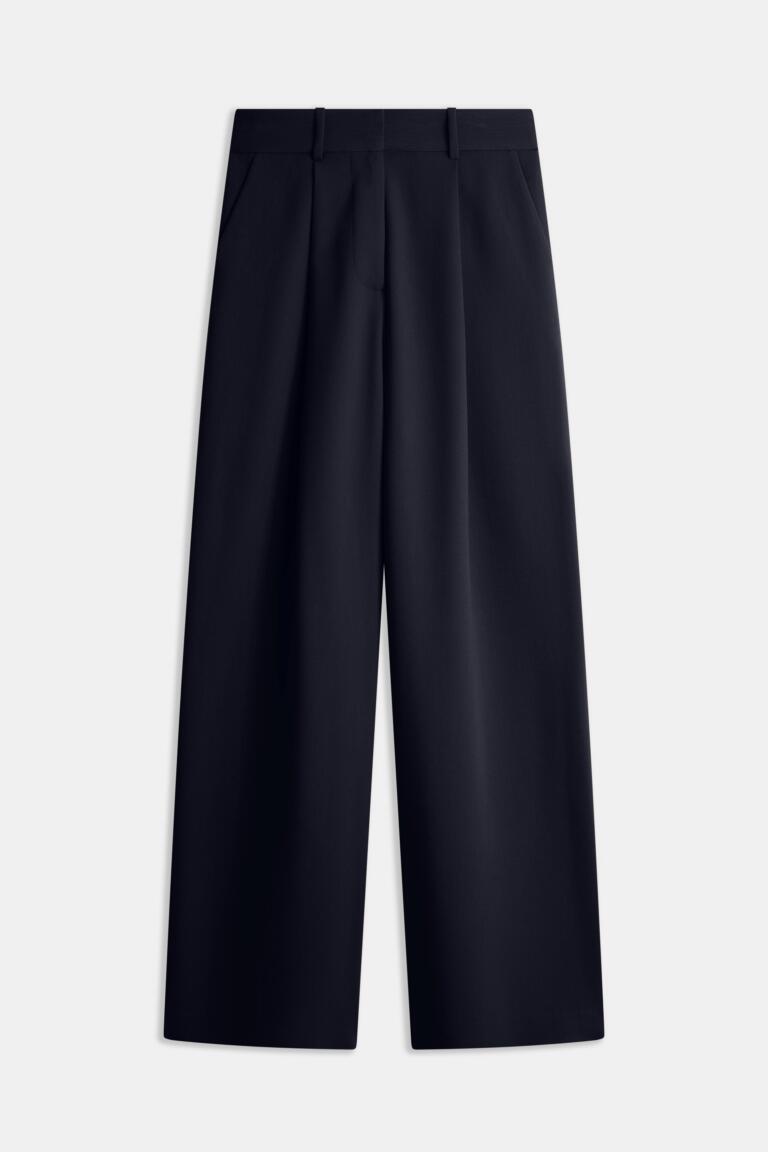 PIRETTE - PLEATED PANTS - NAVY
