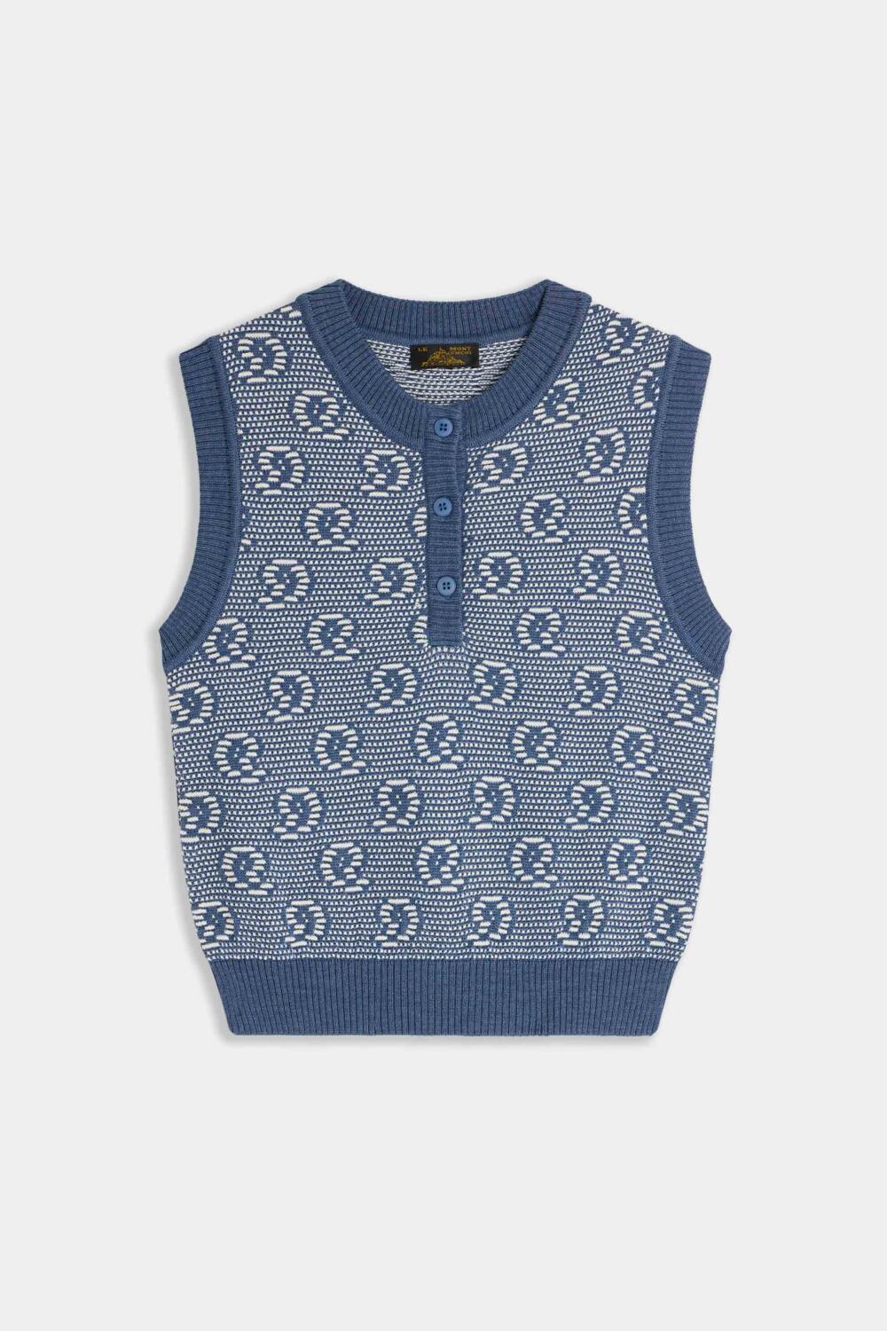 SERKAN - PULL SANS MANCHES - L, INDIGO