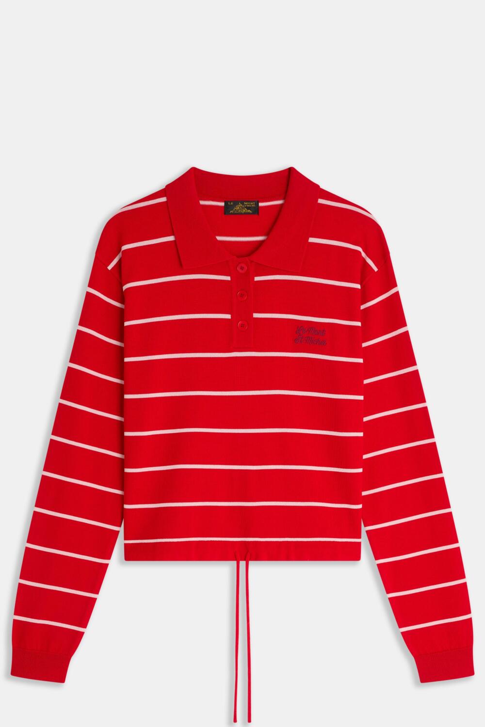 STESSY-STRIPED SWEATER - S, RED