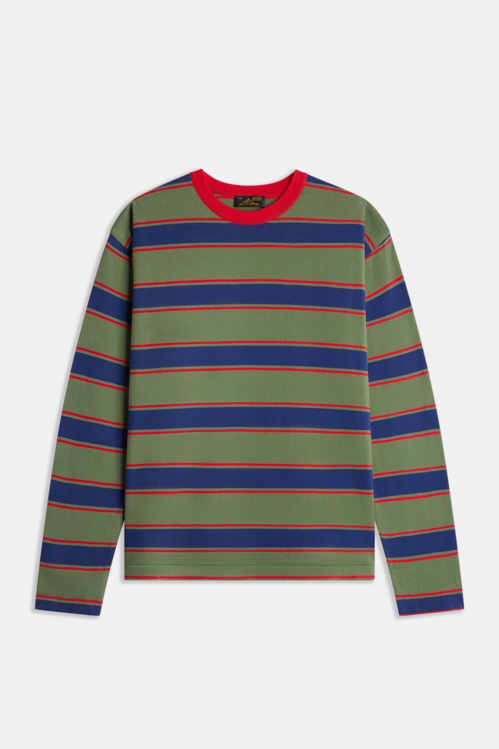 THELO - STRIPED T-SHIRT - S, KAKI