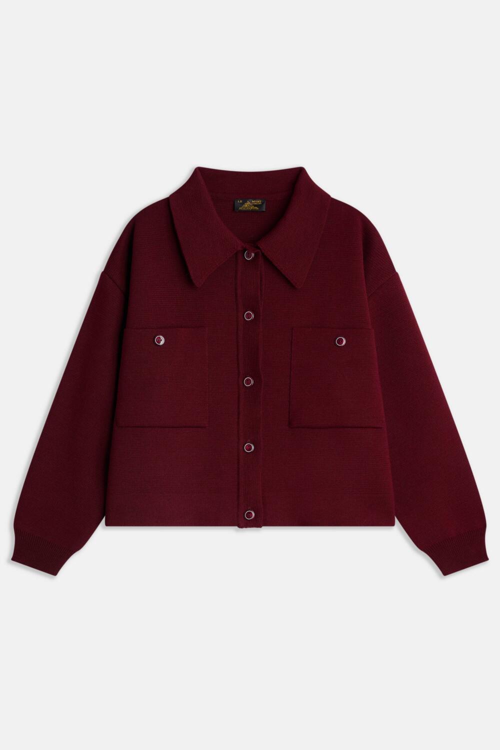GRACE-WOOL CARDIGAN - XS, BURGUNDY