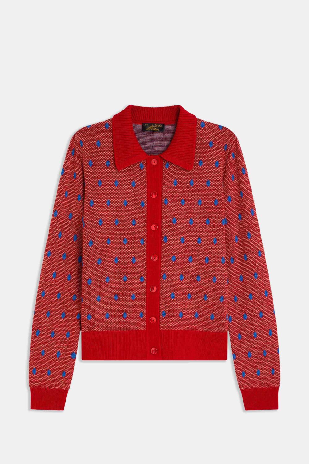 GRIVES - CARDIGAN EN JACQUARD - XS, ROUGE