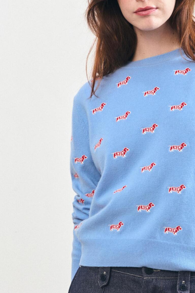 SUBLIME - PULL EN LAINE MÉRINOS - BLEU, seconde vue
