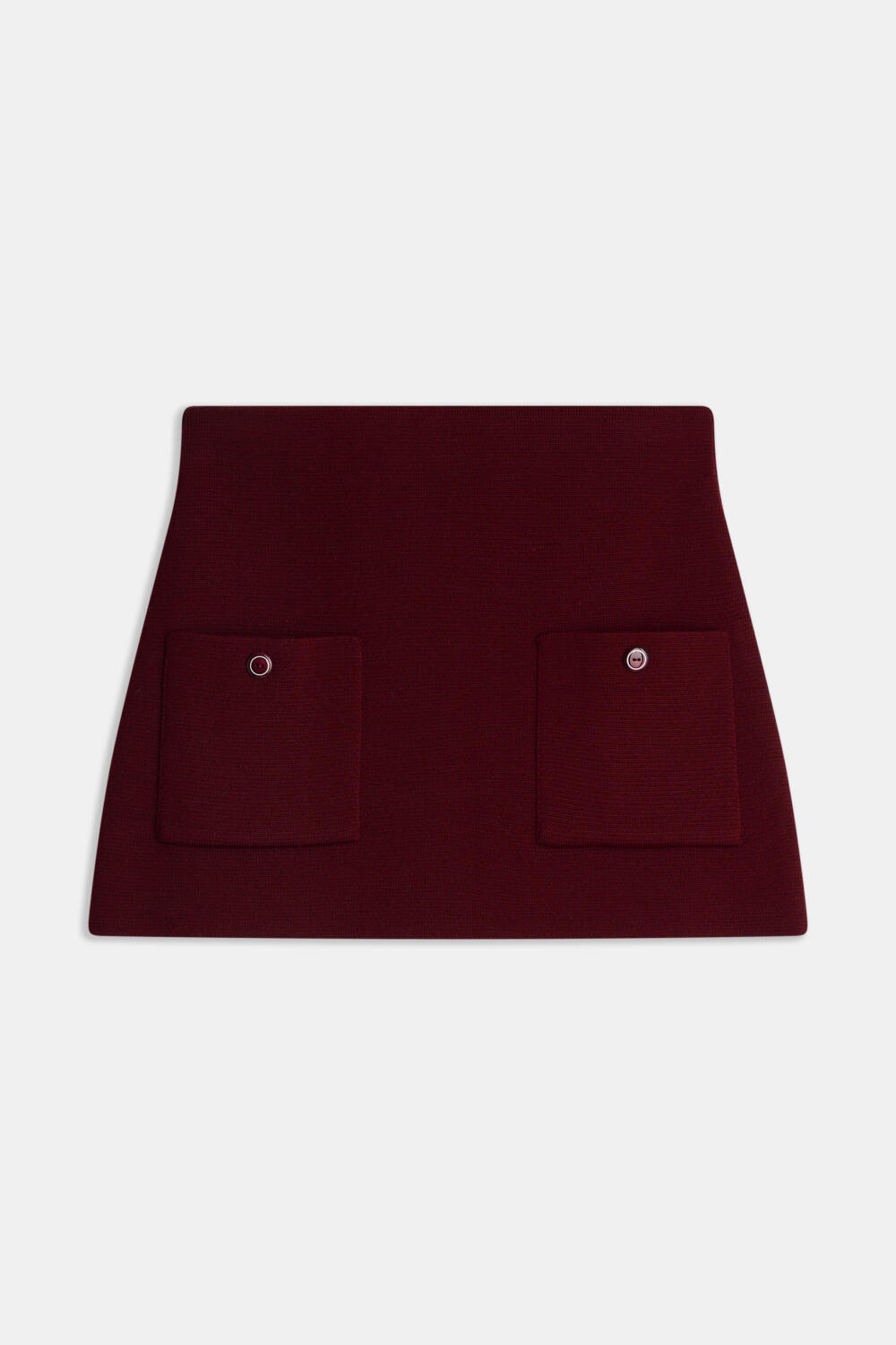 JUNIA - WOOL MINI SKIRT - XS, BURGUNDY