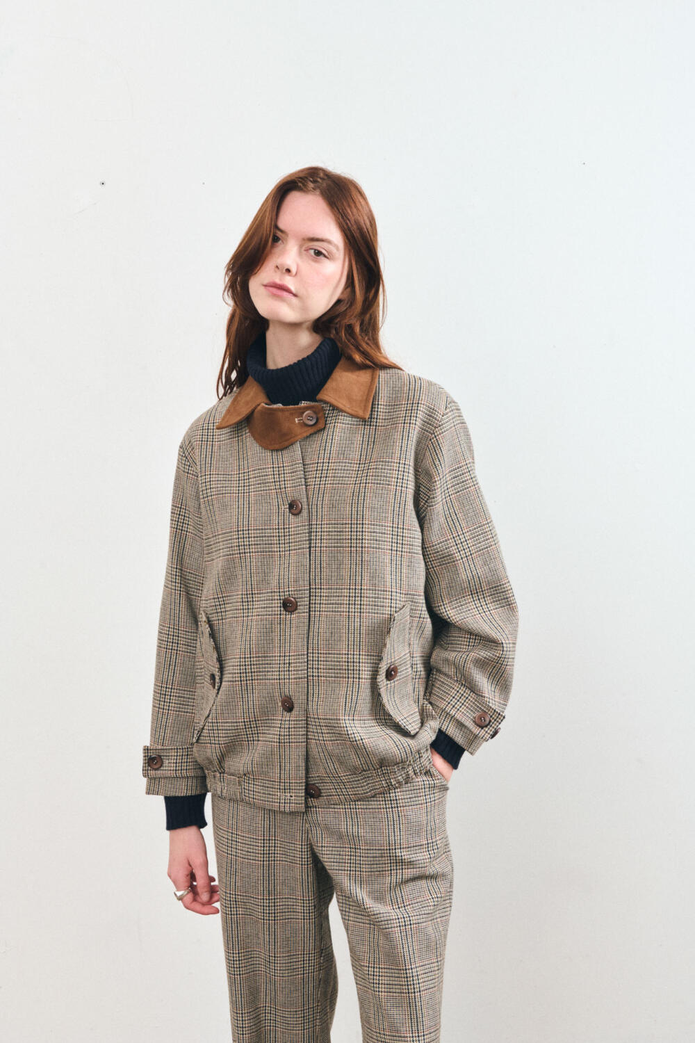 VOISIN - BLOUSON PRINCE-DE-GALLES - 34, MARRON