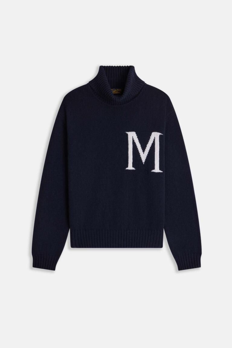 SOAZIG - MERINO AND CASHMERE SWEATER - NAVY