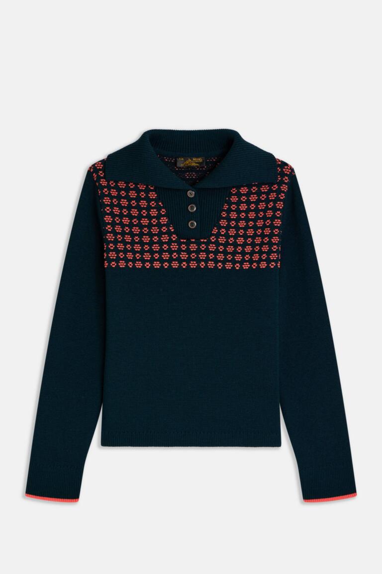 SAMIA-JACQUARD SWEATER - VERT, seconde vue