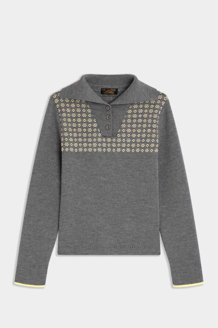 SAMIA-JACQUARD SWEATER - GRIS
