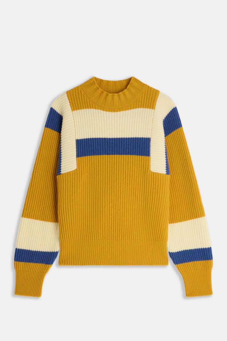 SYBELLE-STRIPED SWEATER - JAUNE