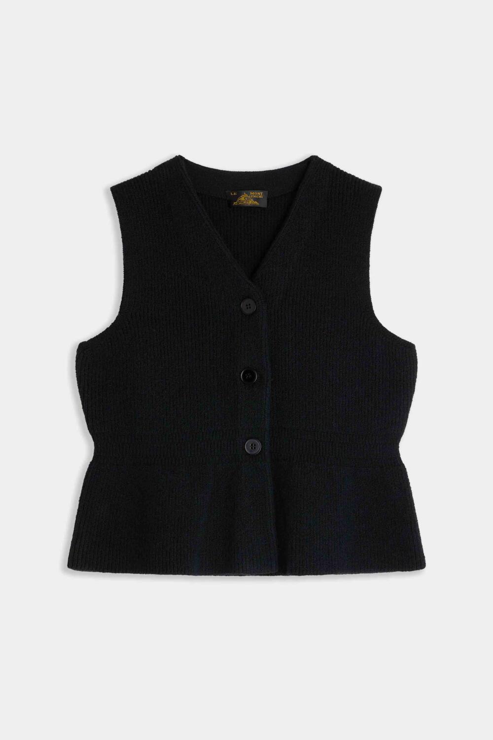 GANNES - SLEEVELESS CARDIGAN - XS, BLACK