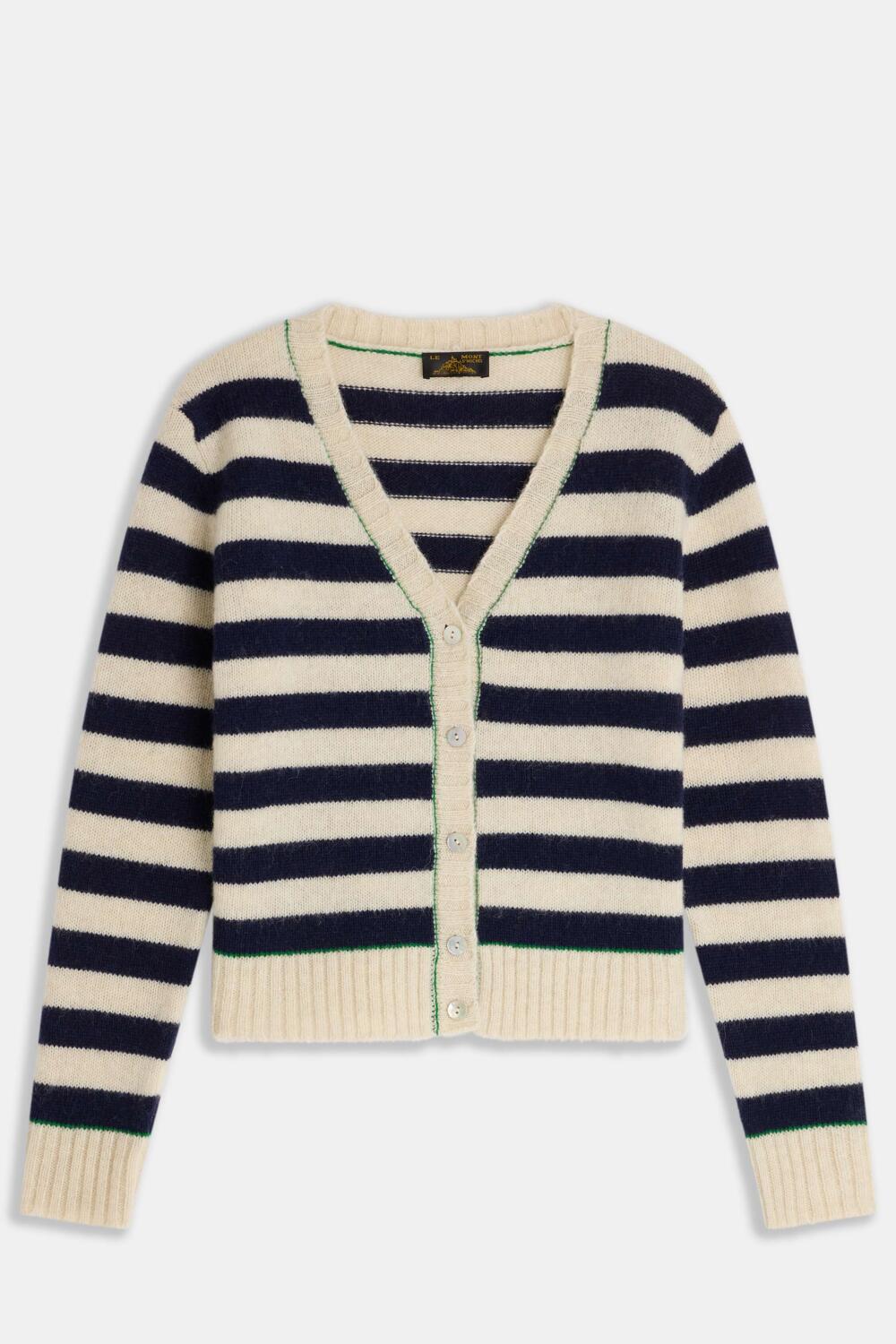 GABRIAC-STRIPED CARDIGAN - XS, OFFWHITE