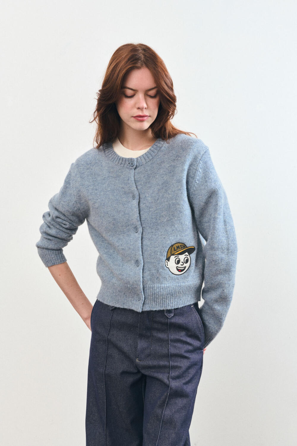 GIROZ - CARDIGAN EN LAINE - XS, BLEU CIEL